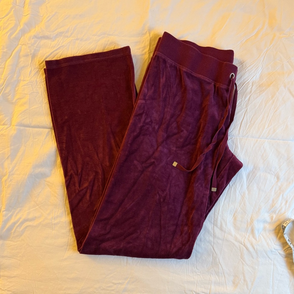 Victoria's Secret Burgundy Velour Lounge Pants Size Small 2013